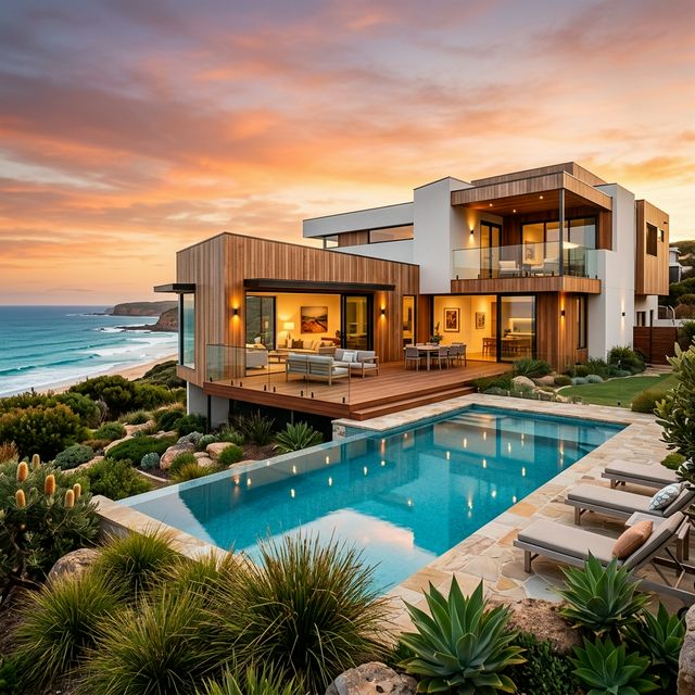 Outdoor living area with pool